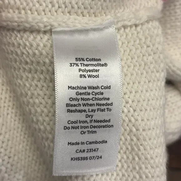 T by Talbots 1/4 Zip Sweater Fair Isle Women’s Small Pink Multicolor Wool Blend - Picture 4 of 7